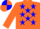Silk - Orange body, blue stars, orange arms, orange cap, blue quartered