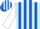 Silk - Light blue, royal blue stripes, white sleeves
