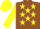 Silk - Brown, yellow stars and sleeves, yellow cap