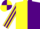 Silk - Yellow and purple (halved), striped sleeves, quartered cap