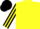Silk - Yellow, black sleeves with yellow stripes, black horseshoe on back with t in center