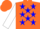 Silk - Orange, white 'lg', orange and blue stars on white sleeves, orange cap