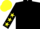 Silk - Black, yellow 'gm', yellow stars on sleeves, yellow cap