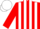 Silk - Red, white 'r', black and white stripes on red sleeves, white cap