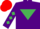 Silk - Purple, Emerald Green inverted triangle, diamonds on sleeves, Red cap
