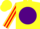 Silk - Yellow, purple ball, red stripe on sleeves, yellow cap