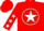 Silk - Red, White circle and star, White Stars On Sleeves, Red Cap