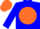 Silk - Blue body, orange disc, blue arms, orange cap, blue hooped