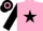 Silk - pink, black star, black sleeves, hooped cap