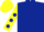 Silk - Dark blue body, yellow arms, dark blue spots, yellow cap