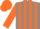 Silk - Grey and orange stripes, orange 'jl', orange sleeves, orange cap
