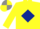 Silk - Yellow, dark blue diamond, grey & yellow quartered cap