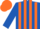 Silk - royal blue, orange stripes, orange cap