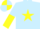Silk - light blue, yellow star, light blue and yellow halved sleeves, yellow and light blue quartered cap