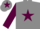 Silk - GREY, maroon star & sleeves, grey cap, maroon star