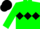Silk - Green body, black triple diamond, green arms, black cap