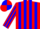 Silk - Red body, blue striped, red arms, blue striped, red cap, blue quartered