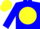 Silk - Blue, black 'g/d' on yellow ball, yellow cap