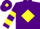 Silk - Purple, yellow diamond, hooped sleeves and diamond on cap