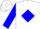 Silk - White, blue ramon o gonzalez racing stable, gold emblem, blue diamond slvs