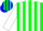 Silk - Green, blue and white stripes on body and sleeves