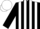 Silk - Black and white vertical stripes, white cap