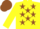 Silk - Yellow body, brown stars, yellow arms, brown cap