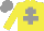 Silk - Yellow body, grey cross of lorraine, yellow arms, grey cap