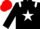 Silk - black, white star & epaulettes, red cap