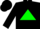 Silk - Black, green belt, green triangle, black cap