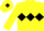 Silk - Yellow body, black triple diamond, yellow arms, yellow cap, black diamond