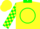 Silk - Yellow, green circle s, green collar, green check sleeves