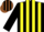 Silk - Black, brown monkey, yellow stripes on black sleeves