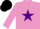 Silk - mauve, purple star, black cap