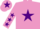 Silk - Mauve body, purple star, mauve arms, purple stars, mauve cap, purple star