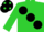 Silk - Lime green, large black spots, lime green sleeves, black cap, lime green spots