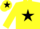Silk - Yellow, black star, yellow sleeves and cap, black star
