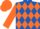 Silk - Royal blue, orange band of diamonds, sleeves and cap
