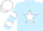 Silk - Light blue, white star, hooped sleeves, white cap
