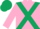 Silk - Pink, Dark Green cross belts, Dark Green cap