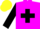 Silk - Magenta, black maltese cross, black sleeves, yellow cap
