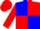 Silk - Blue and red quartered diagonally, red sleeves and cap