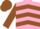 Silk - Pink, brown chevrons, sleeves and cap