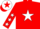 Silk - Red, white star, red sleeves, white stars, white cap, red star and peak