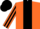 Silk - Orange, black stripe, striped sleeves, black cap