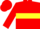 Silk - Red, yellow hoop, red sleeves, yellow armbands, red cap, yellow peak