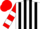 Silk - White and black stripes, red and white hooped sleeves, black cuffs, red cap