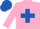 Silk - Pink, royal blue maltese cross, pink sleeves, royal blue cap