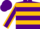 Silk - Purple and gold hoops, purple sleeves, gold seams, purple cap, gold peak