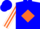 Silk - Blue, orange and white emblem, orange diamond stripe on sleeves